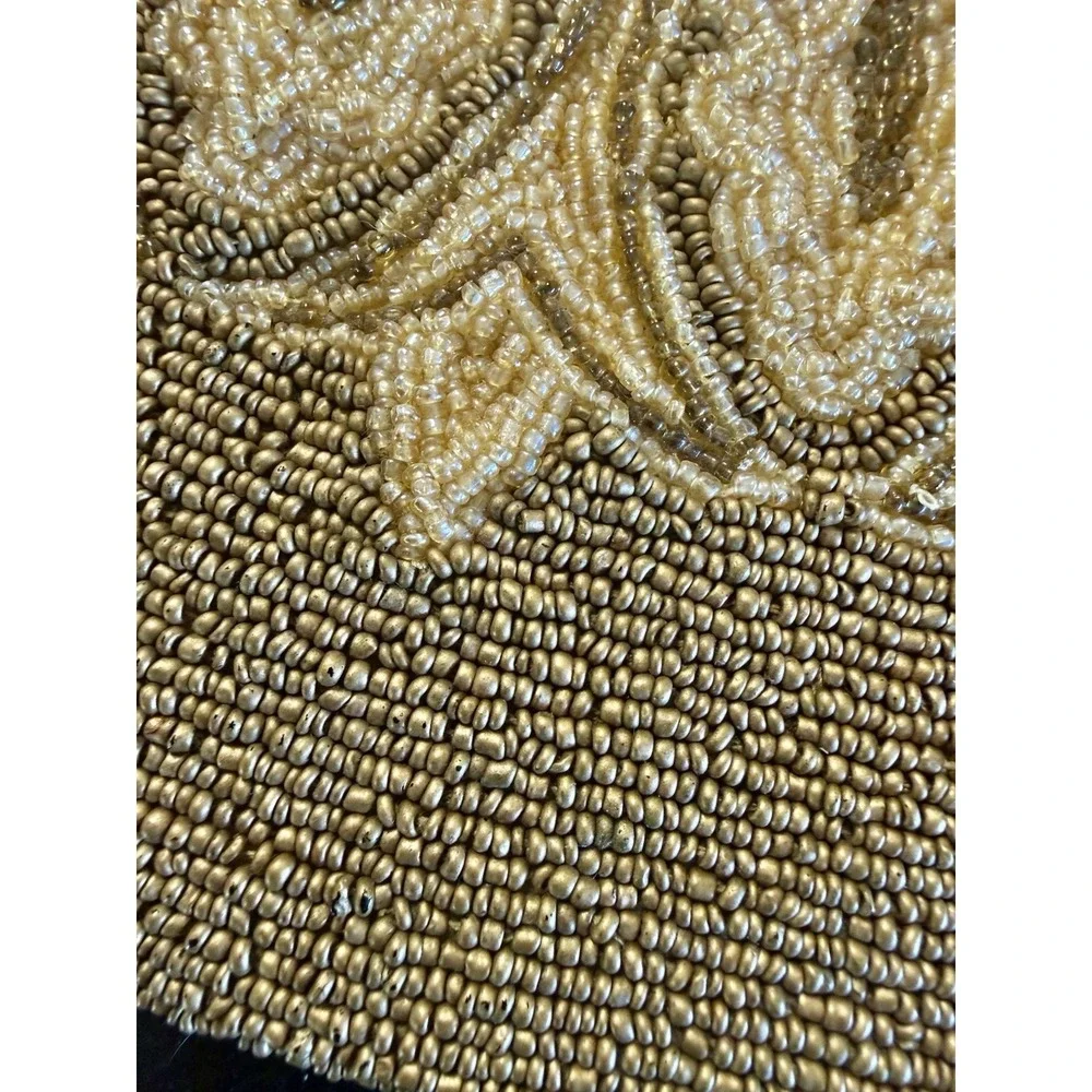 Vintage Victorian Hand Beaded Centerpiece Doily 22